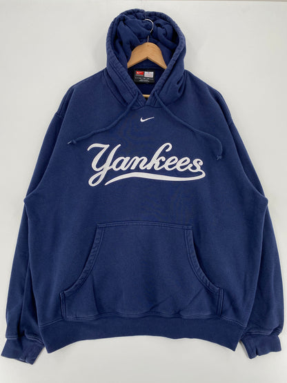 00' NIKE NEW YORK YANKEES Size XL Vintage MLB Hoodie Sweat-Shirt / A2881