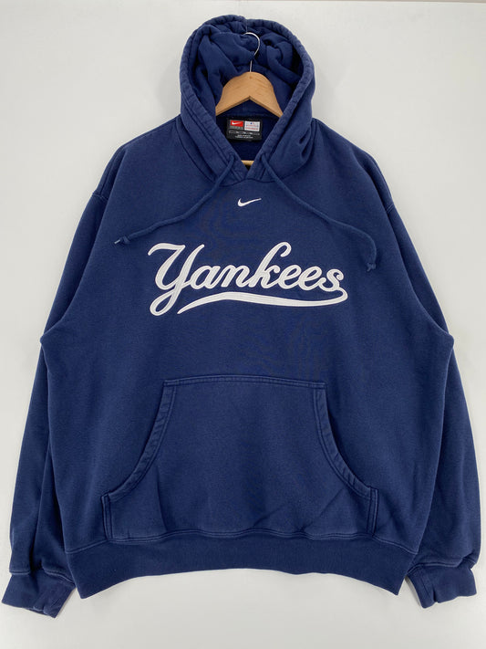 00' NIKE NEW YORK YANKEES Size XL Vintage MLB Hoodie Sweat-Shirt / A2881
