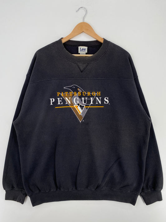 90's PITTSBURGH PENGUINS Size XL Vintage NHL Sweat-Shirt / A4417