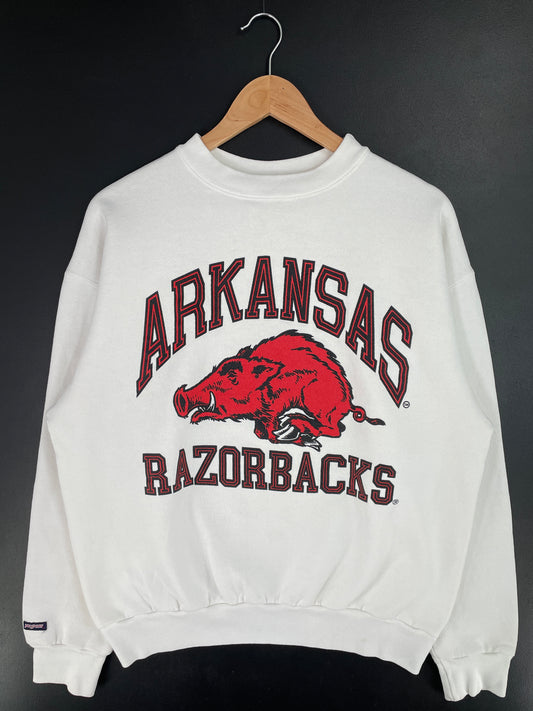90's ARKANSAS RAZORBACKS Made in USA Size XL Vintage College Sweat-shirt / A9972