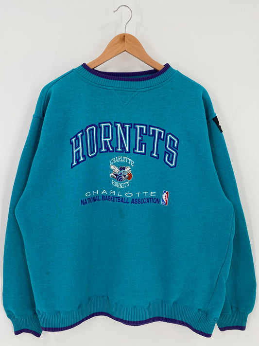 90's CHARLOTTE HORNETS Size XL Vintage NBA Sweat-shirt / K6488