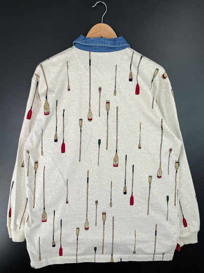 90's CHAPS RALPH LAUREN Size L Vintage Rugby-Shirt / A8353