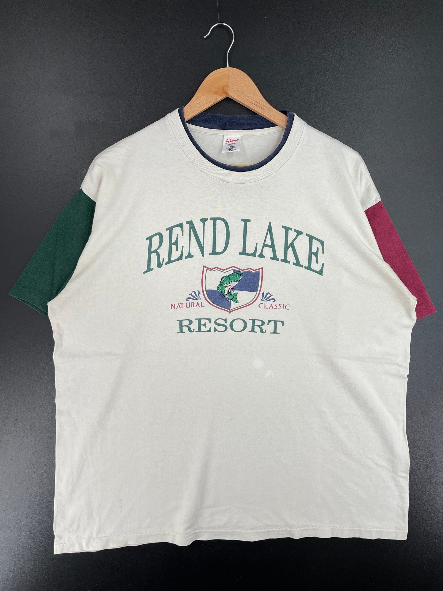 90's REND LAKE RESORT Made in USA Size XL Vintage Animal T-Shirt / E5093T