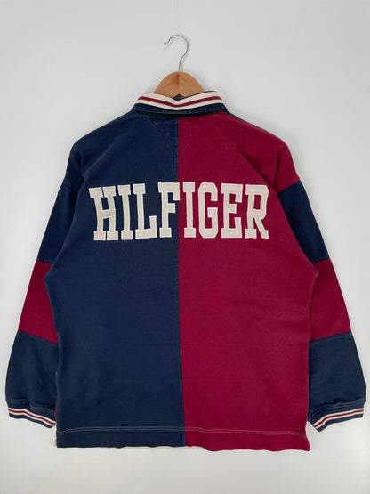 90's TOMMY HILFIGER Size L Vintage Rugby-Shirt / E848