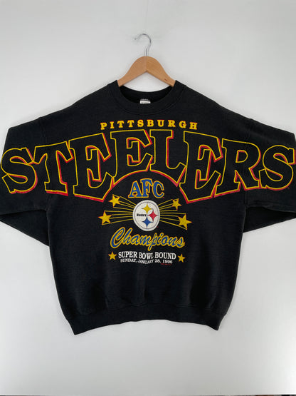 1996 PITTSBURGH STEELERS Made in USA Size XL Vintage NFL Sweat-shirt / E5482S