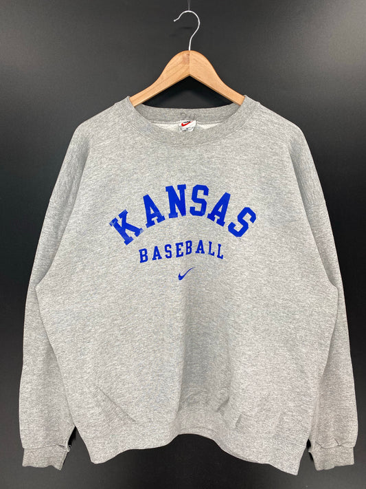 90's NIKE KANSAS BASEBALL  Made in USA Size XL Vintage Sweat shirt / K7536