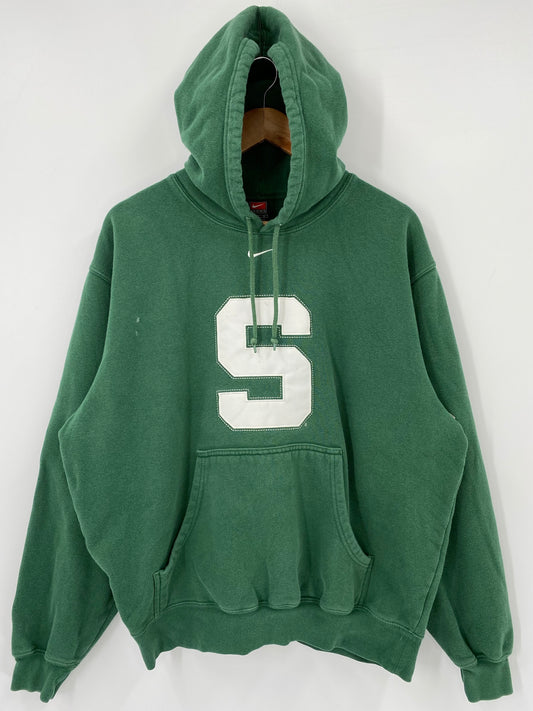00' NIKE MICHIGAN STATE SPARTANS Size M Vintage Hoodie Sweat-shirt  / K4255