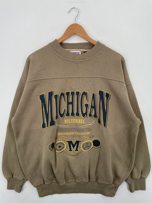 90's MICHIGAN WOLVERINES Size L Vintage College Sweat-Shirt / A6584