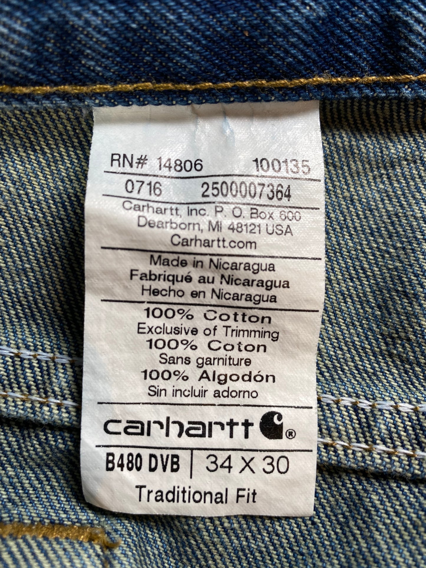Vintage CARHARTT Size W34xL30 Denim Pants / A1574