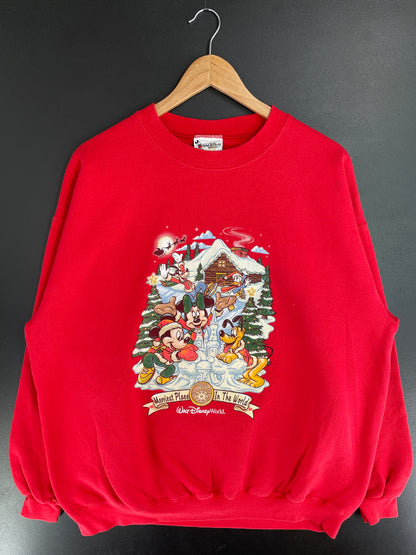 2001 DISNEY CHRISTMAS Size XL Vintage Sweat-shirt / E664