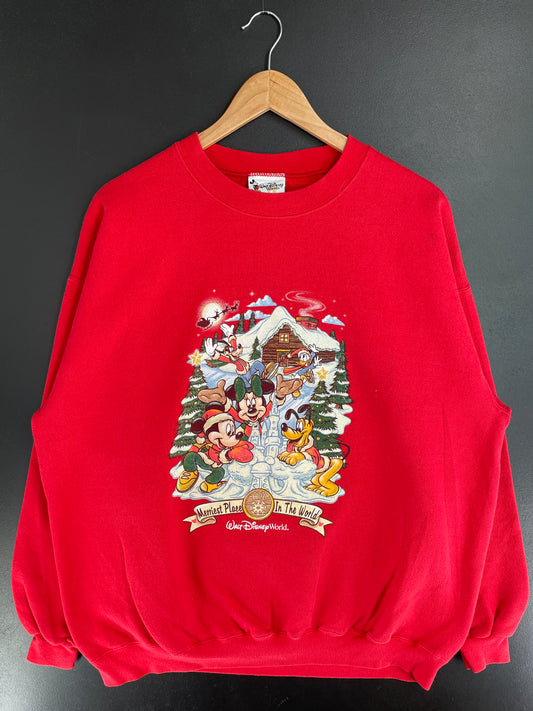 2001 DISNEY CHRISTMAS Size XL Vintage Sweat-shirt / E664