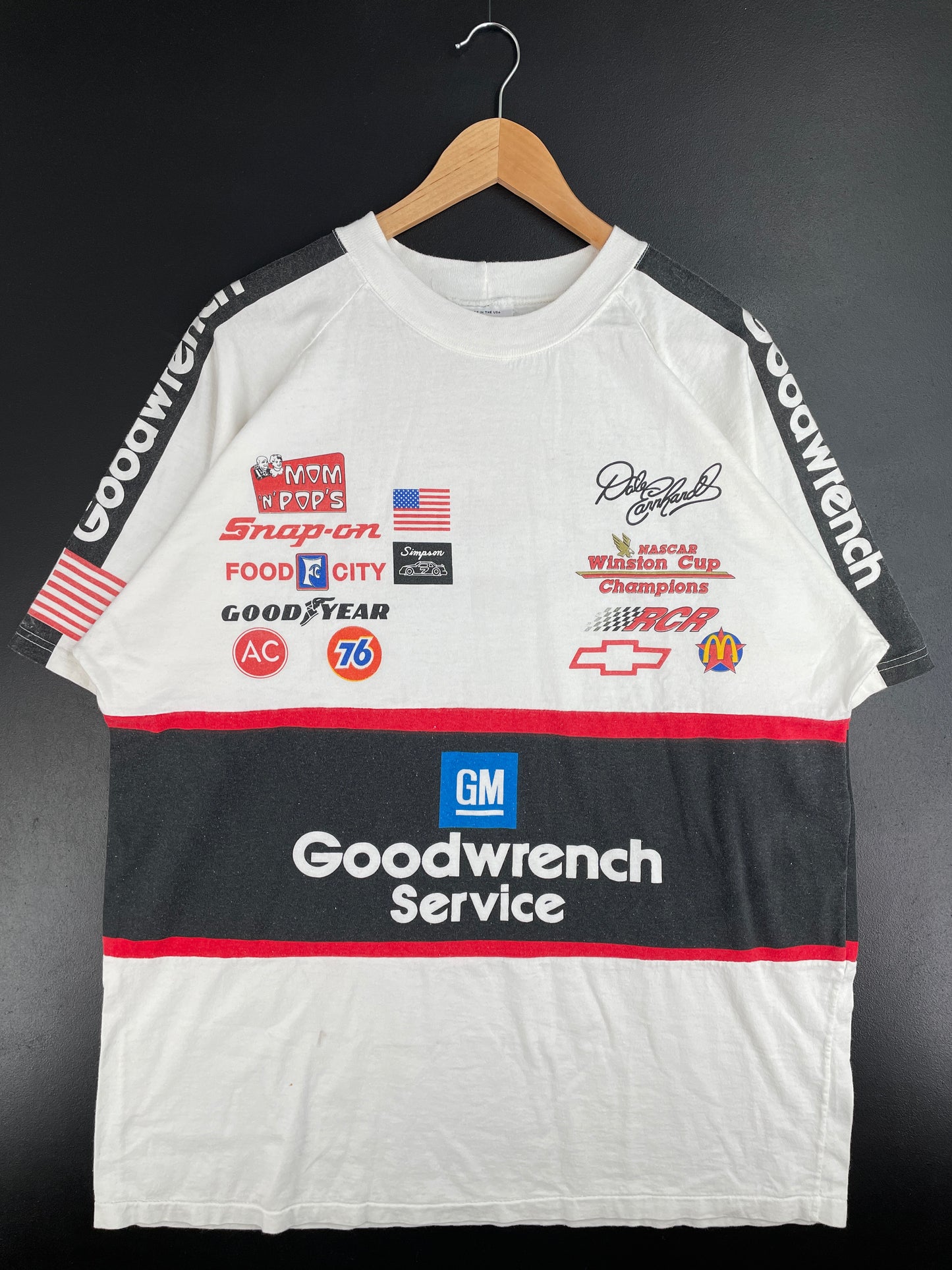 90's NASCAR GM GOODWRENCH SERVICE Made in USA Size XL Vintage Racing T-shirt / E1117