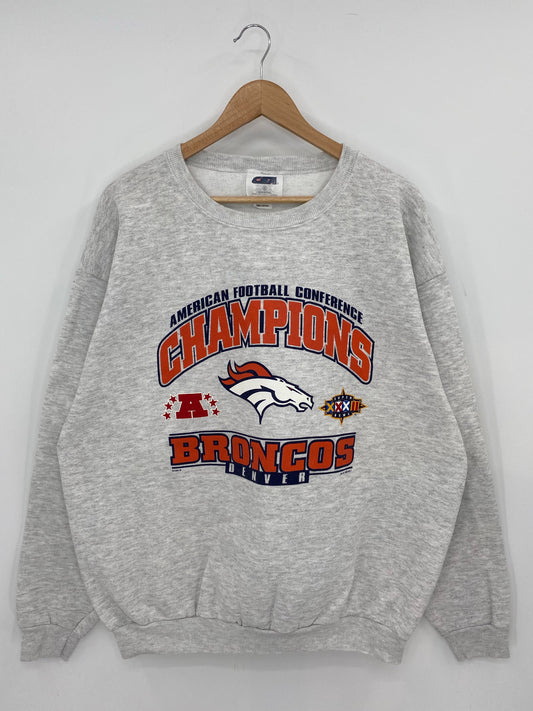 1996 DENVER BRONCOS Made in USA Size XL Vintage NFL Sweat shirt / A9784