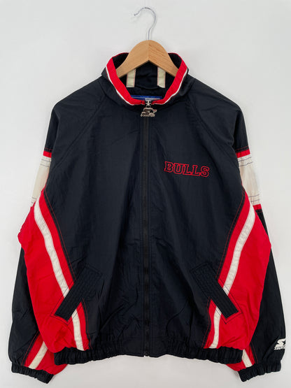 90's STARTER x CHICAGO BULLS Size XL Vintage NBA Nylon Jacket / A6834