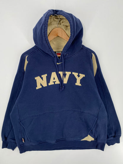00' NIKE NAVY Size L Vintage College Hoodie Sweat-Shirts/ A811