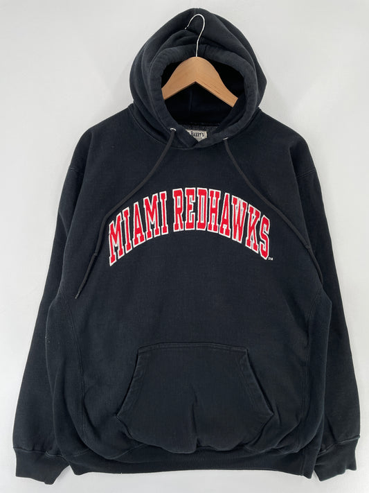 Vintage MIAMI REDHAWKS Size L Vintage College Hoodie Sweat Shirt / E6756S