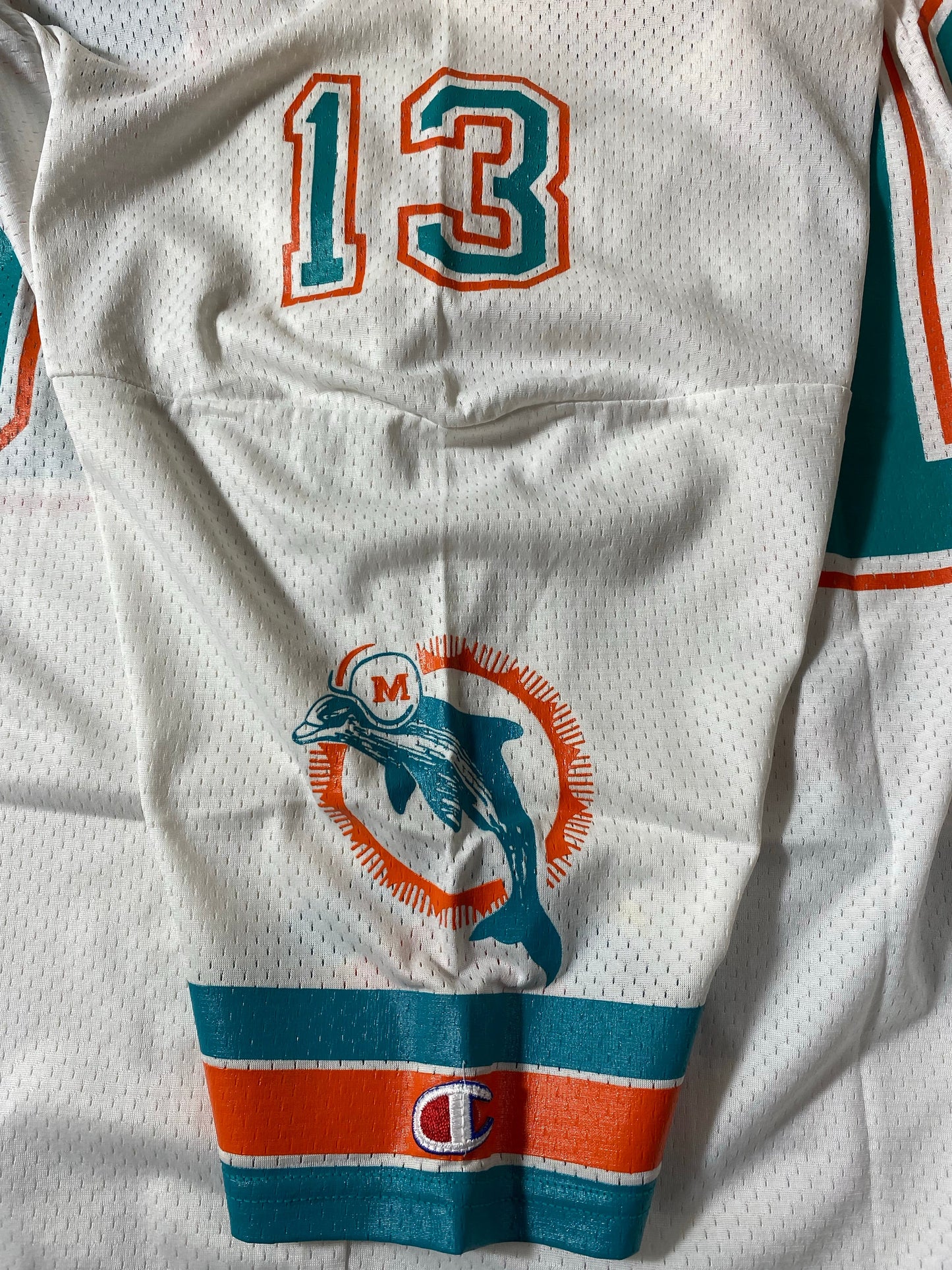 90’s Champion x MIAMI DOLPHINS MADE IN USA Size 48 NFL Game Shirt / A9986