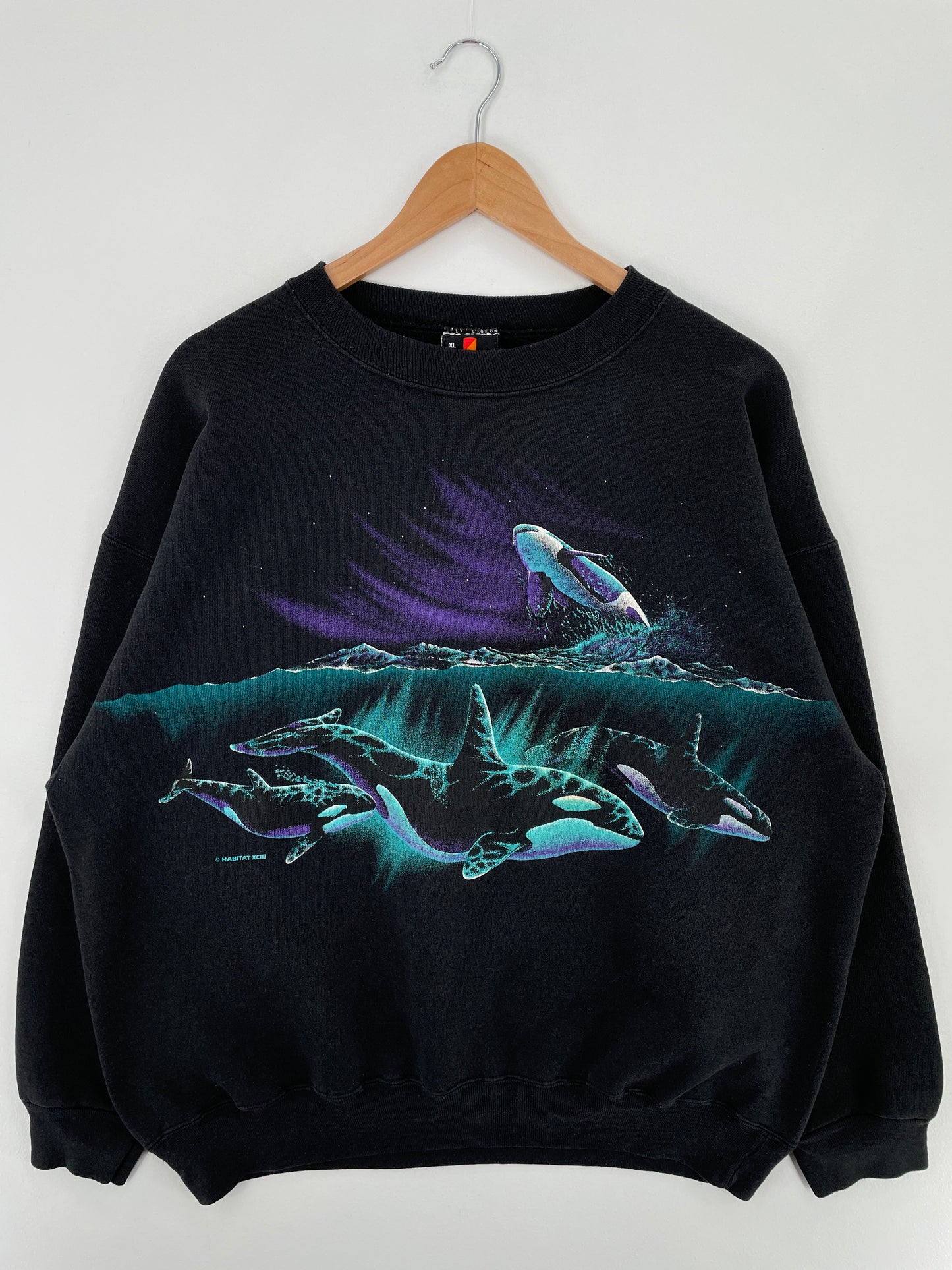 90's ORCA Made in USA Size XL Vintage Animal Sweat-Shirt / A9937