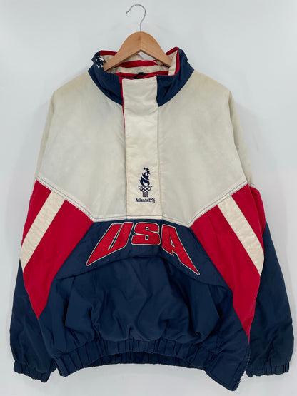 1996 ATLANTA OLYMPIC TEAM USA x STARTER Size L Vintage padded NFL Nylon Jacket / K6272