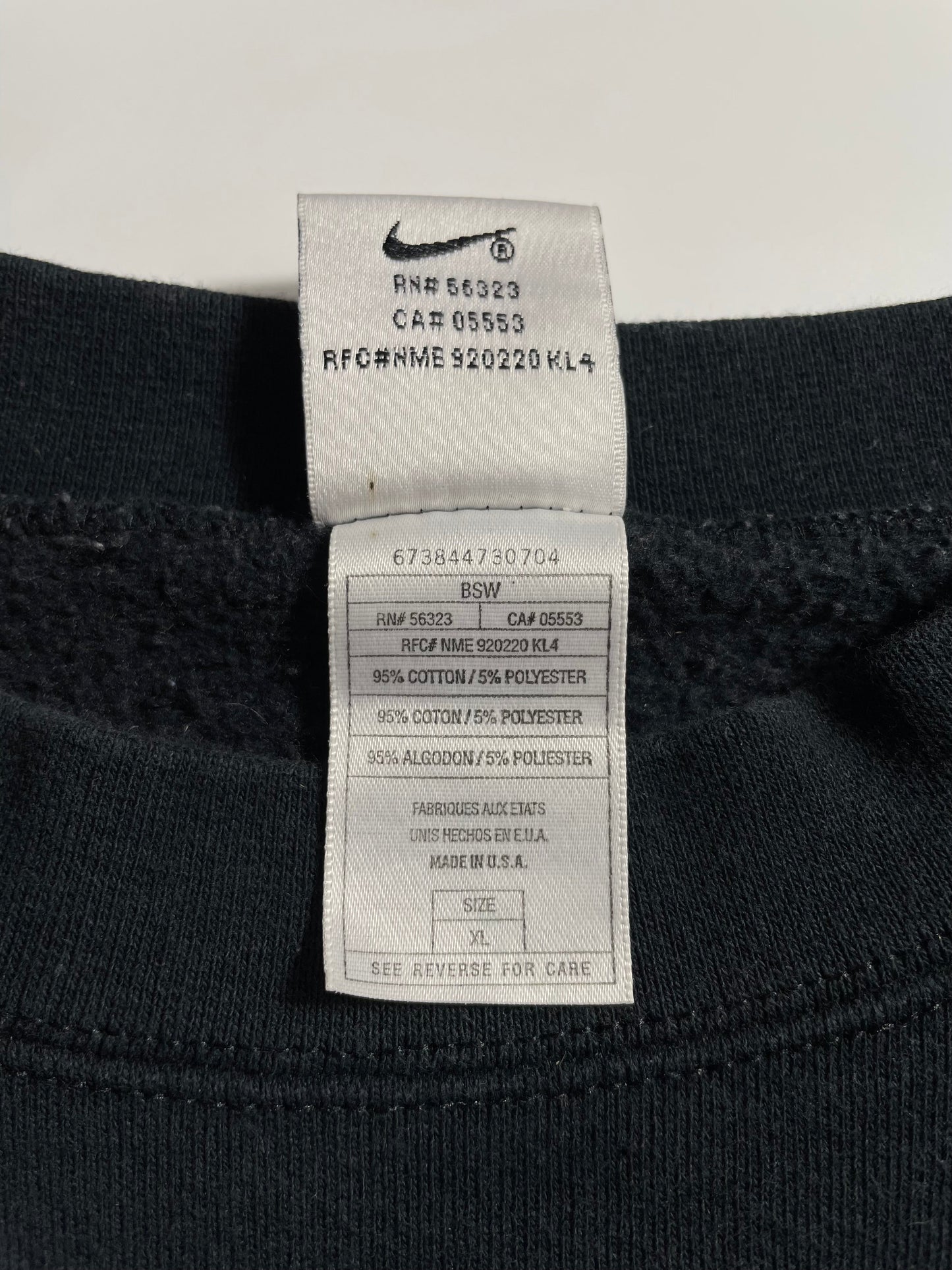 90’s NIKE MINI SWOOSH Made in USA Size XL Vintage Sweat-shirt / A8371