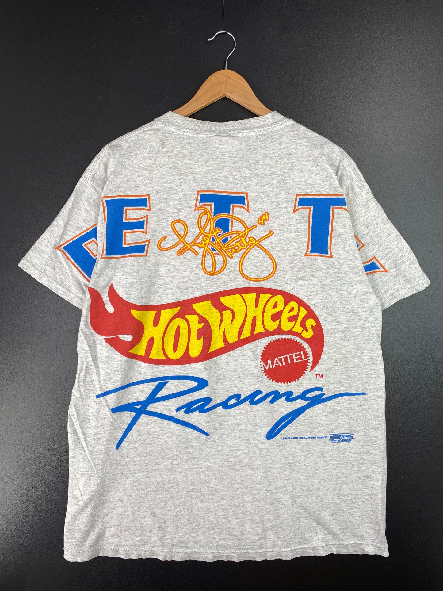 1998 HOT WHEELS x KYLE PETTY Size XL Vintage Racing T-Shirt / A7217