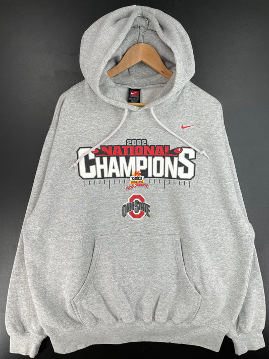 2002 NIKE x OHIO STATE Size XL Vintage College Hoodie Sweat shirt / E4372S