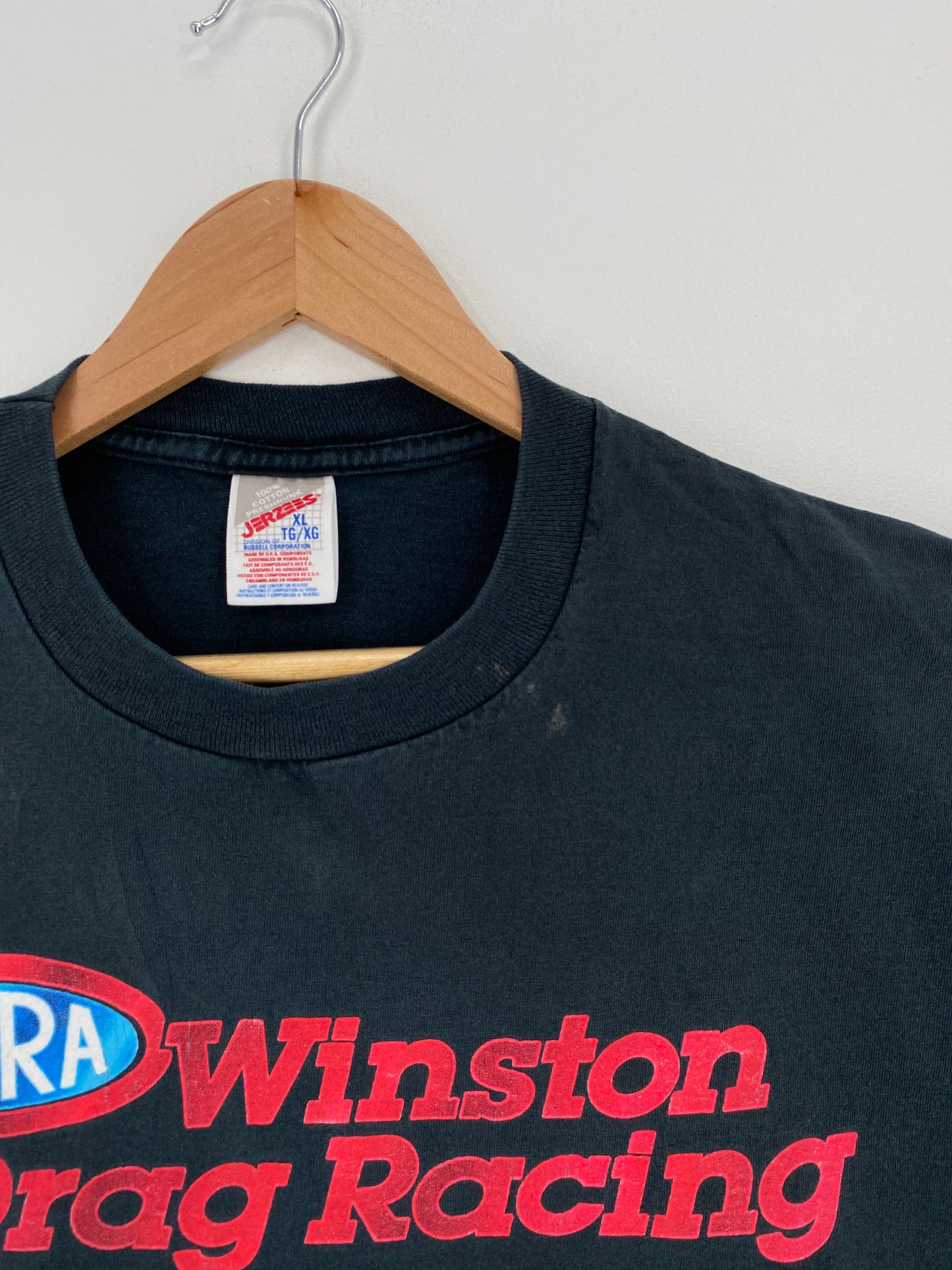 90's WINSTON DRAG RACING Size XL Vintage Racing T-Shirt / A2579