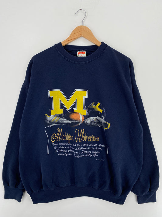 90's UNIVERSITY OF MICHIGAN Made in USA Size XL Vintage College Sweat-Shirt/ A5516