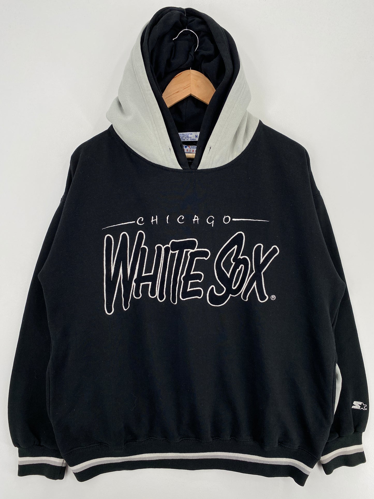 90's STARTER x CHICAGO WHITE SOX Size M Vintage MLB Double Hoodie Sweat-Shirt / A6108
