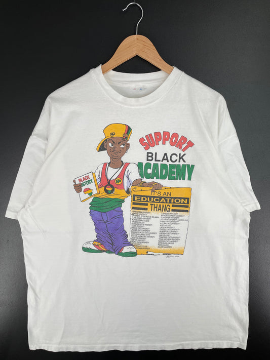 90's SUPPORT BLACK ACADEMY Size No Tag (Approx.XL) Vintage T-Shirt / E3893T