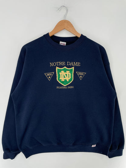 90's NOTRE DAME Made in USA Size L Vintage College Sweat-shirt / E5738S
