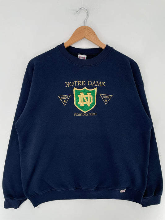 90's NOTRE DAME Made in USA Size L Vintage College Sweat-shirt / E5738S