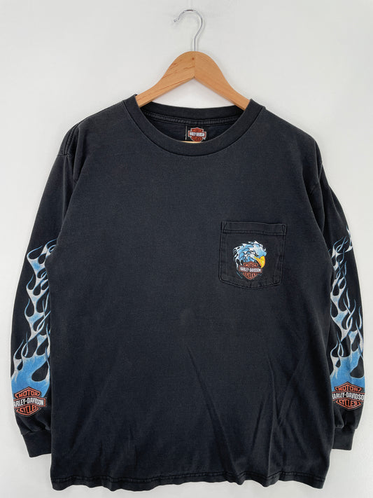 2002 HARLEY DAVIDSON Size L Vintage Long sleeve T-Shirt / E4880T