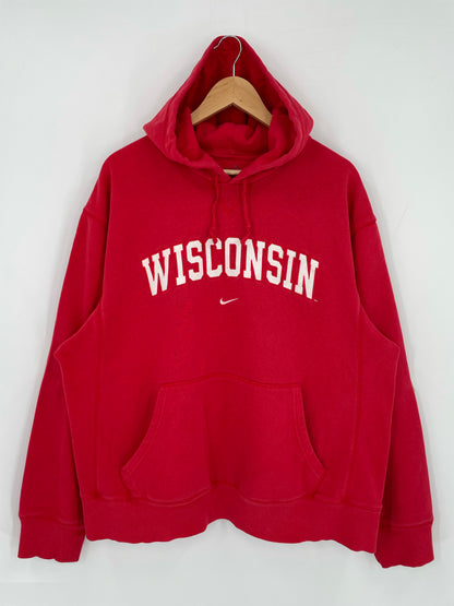 Vintage NIKE WISCONSIN Size XL Hoodie Sweat shirt / K5215