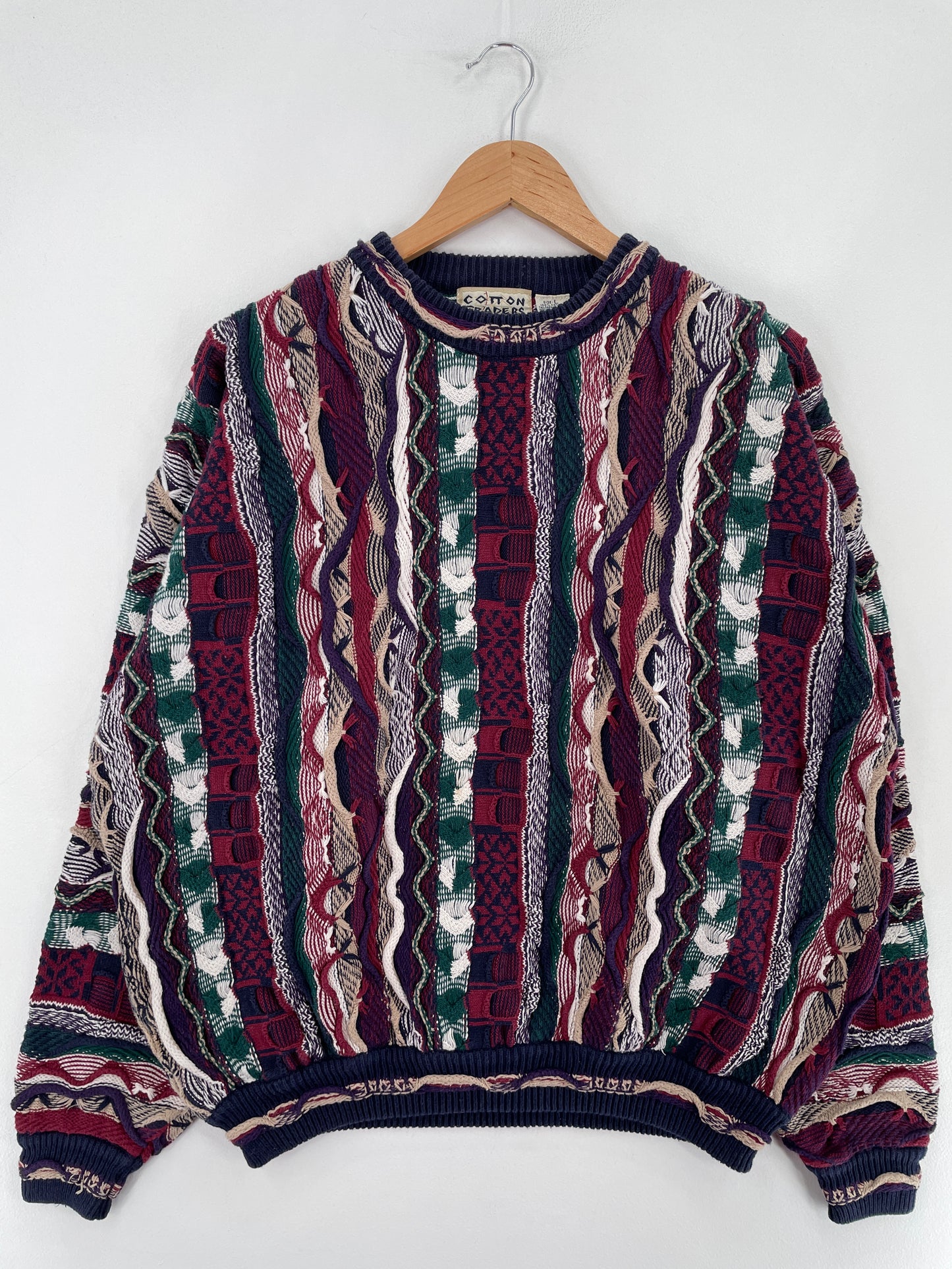 Vintage 3D COOGI Style Size L Cotton Knit Sweater / E4904K