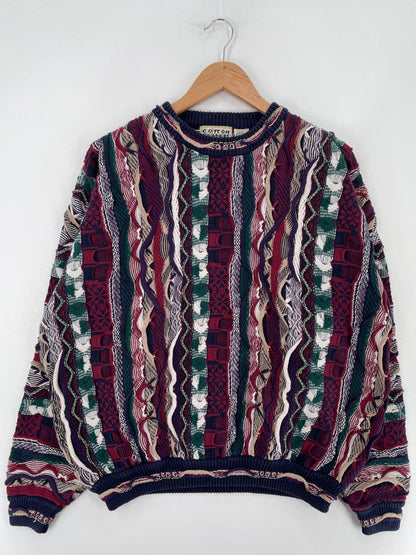 Vintage 3D COOGI Style Size L Cotton Knit Sweater / E4904K