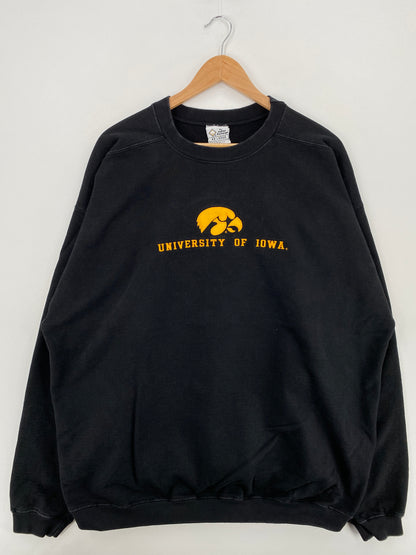 90's UNIVERSITY OF IOWA Made in USA Size XXL Vintage College Sweat-Shirt / A5791