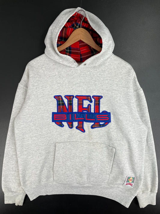 90's BUFFALO BILLS Made in USA Size M Vintage NFL Hoodie Sweat-Shirt / E1091