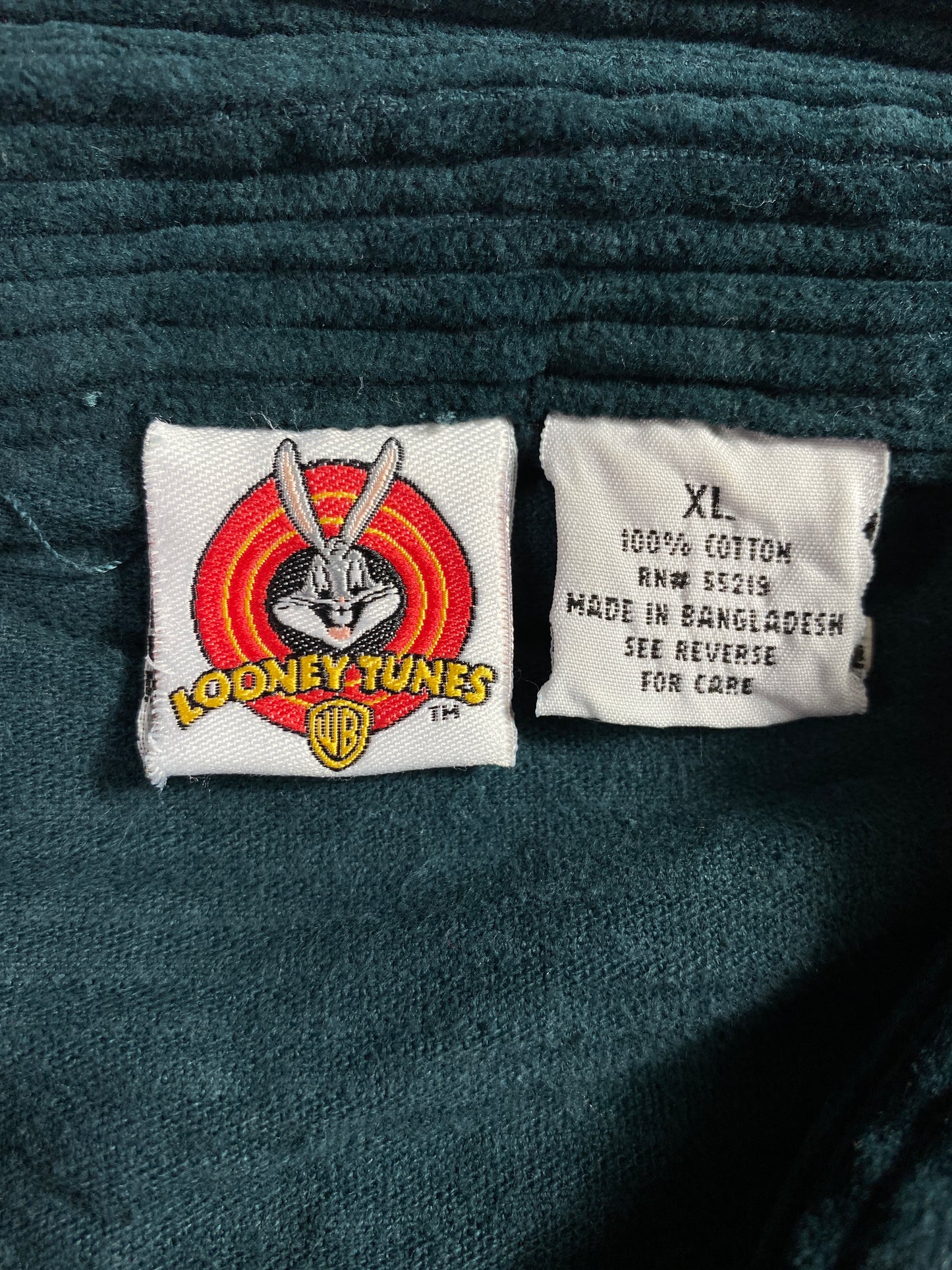 1999 LOONEY TUNES TWEETY Size XL Vintage Corduroy Button Down Shirt / A4307