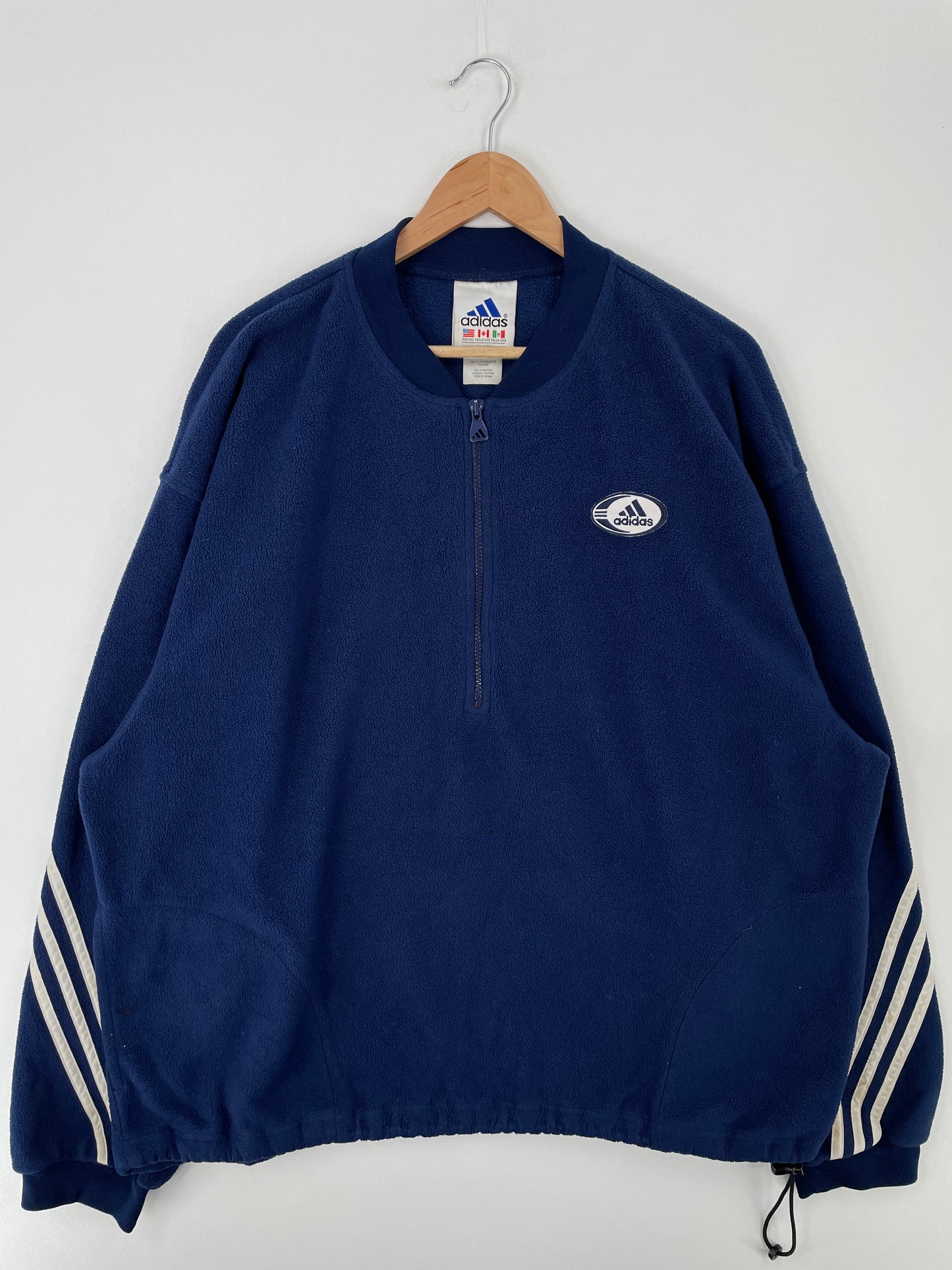 90’s ADIDAS Size XXL Half Zip-up Fleece / A9239