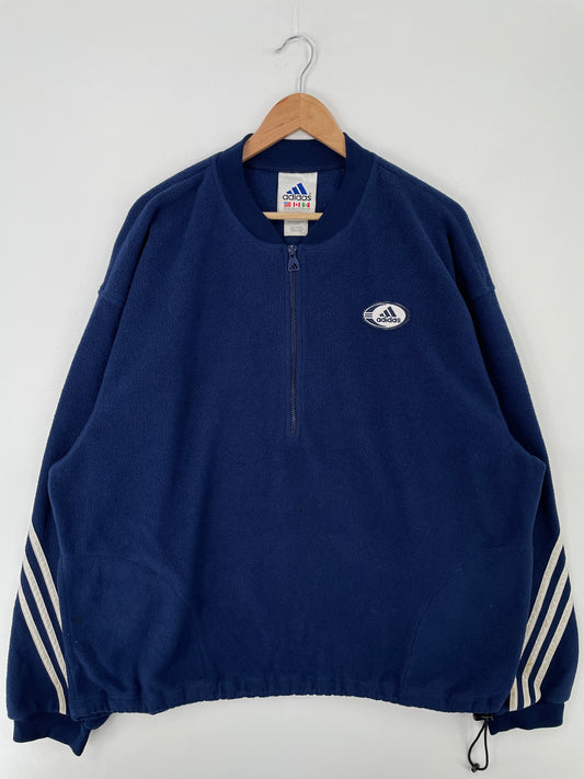 90’s ADIDAS Size XXL Half Zip-up Fleece / A9239