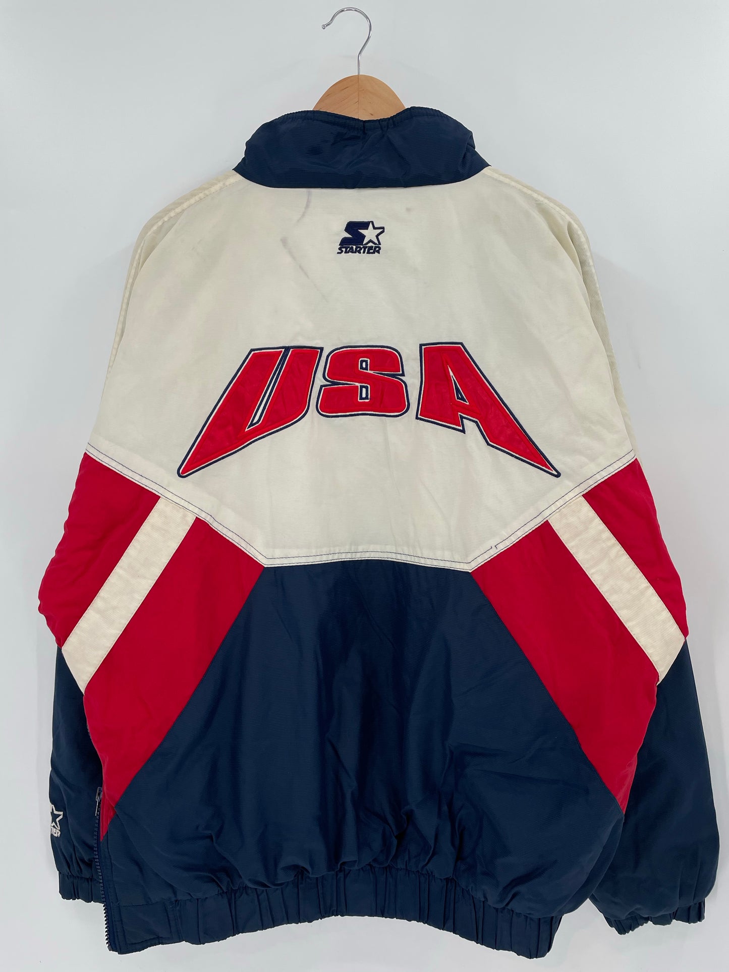 1996 ATLANTA OLYMPIC TEAM USA x STARTER Size L Vintage padded NFL Nylon Jacket / K6272