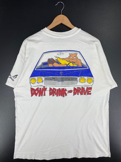 90's BAD BOY CLUB DON'T DRINK AND DRIVE Size No Tag(Approx.XL) Vintage T-Shirt  / A6093