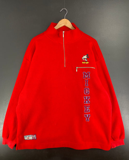 00' DISNEY MICKEY Size XL Vintage Half Zip-up Fleece / E2207S