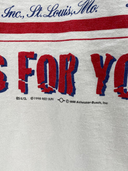 1998 BUDWEISER Size XL Vintage Long Sleeve T-Shirts / K4656