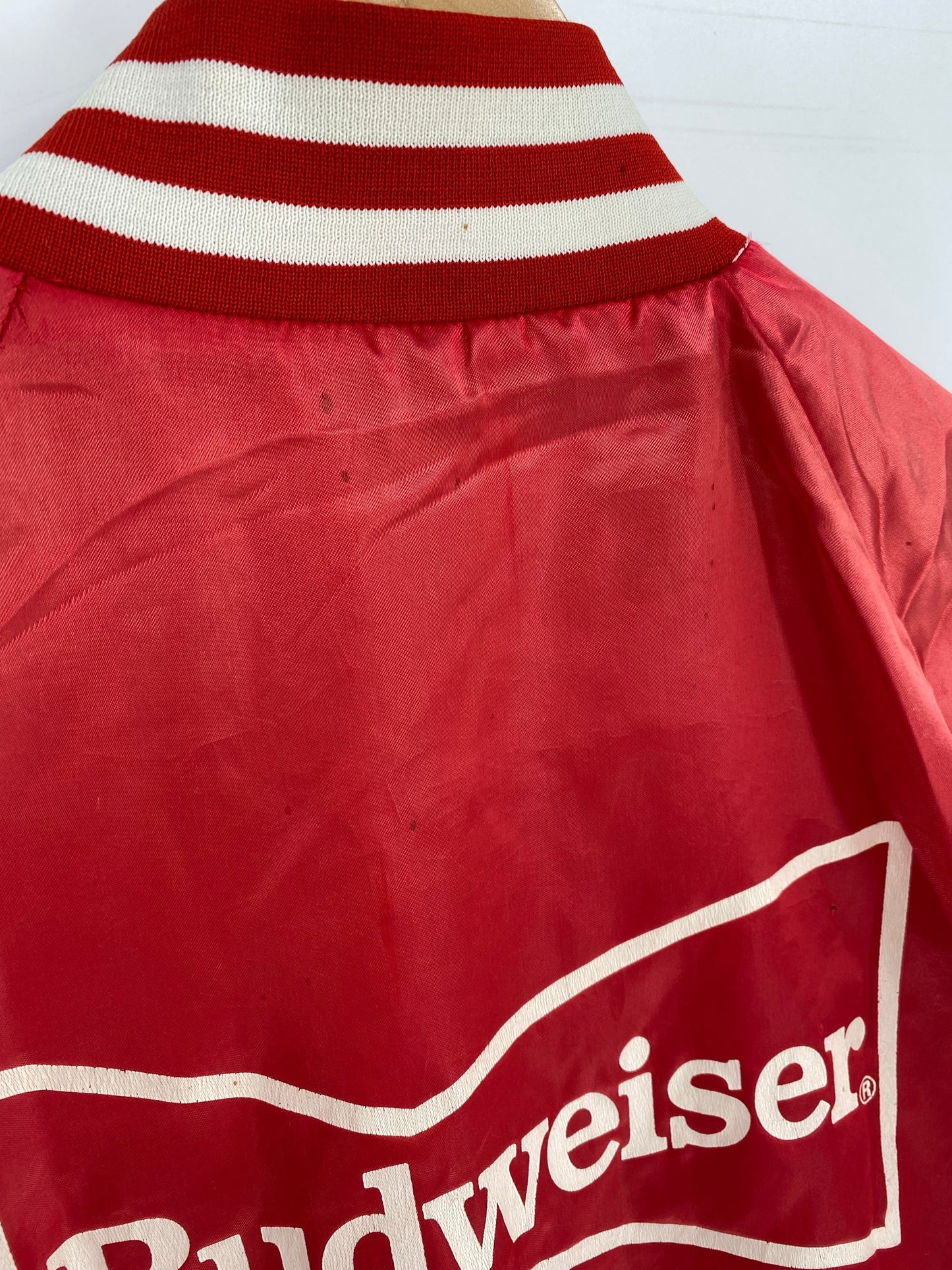 .Vintage BUDWEISER Size No Tag (Approx.L) Nylon Jacket / A7940