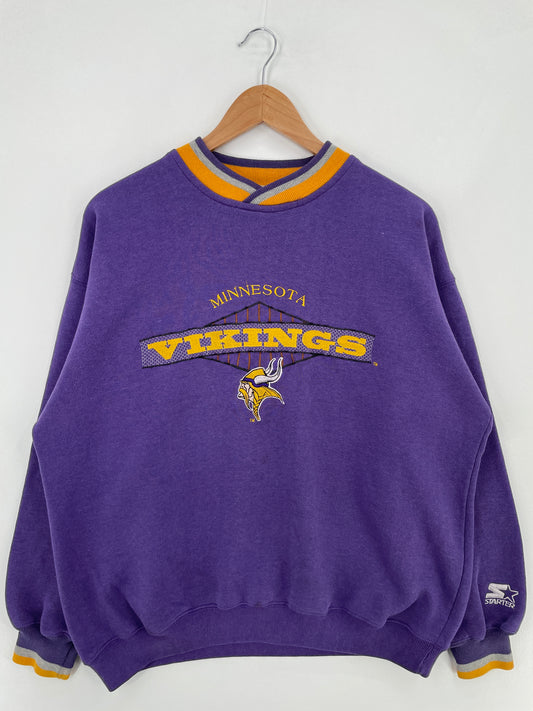 90’s MINNESOTA VIKINGS Size Approx.L NFL Sweat-Shirt / E719