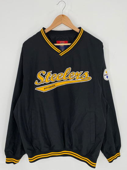 Vintage REEBOK x STEELERS Size L NFL Nylon Jacket / K5962