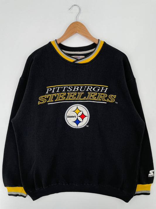 Vintage STARTER x PITTSBURGH STEELERS Size L NFL Sweat-Shirt / A9467