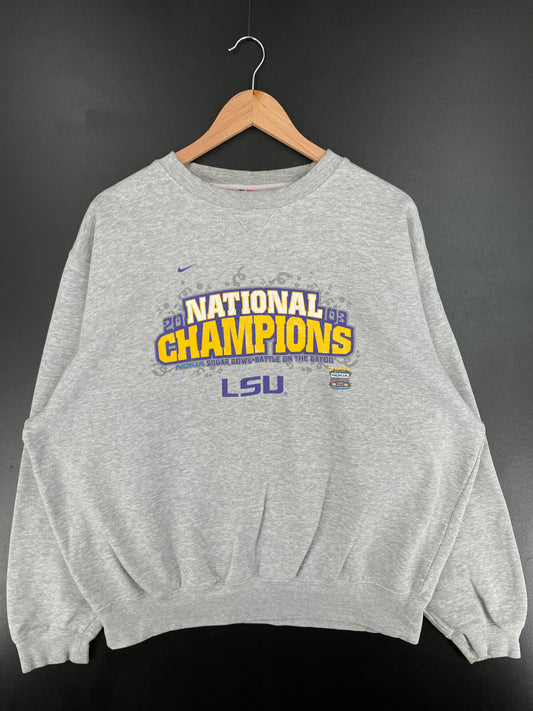 00' NIKE LSU Size L Vintage College Sweat-shirt / A591